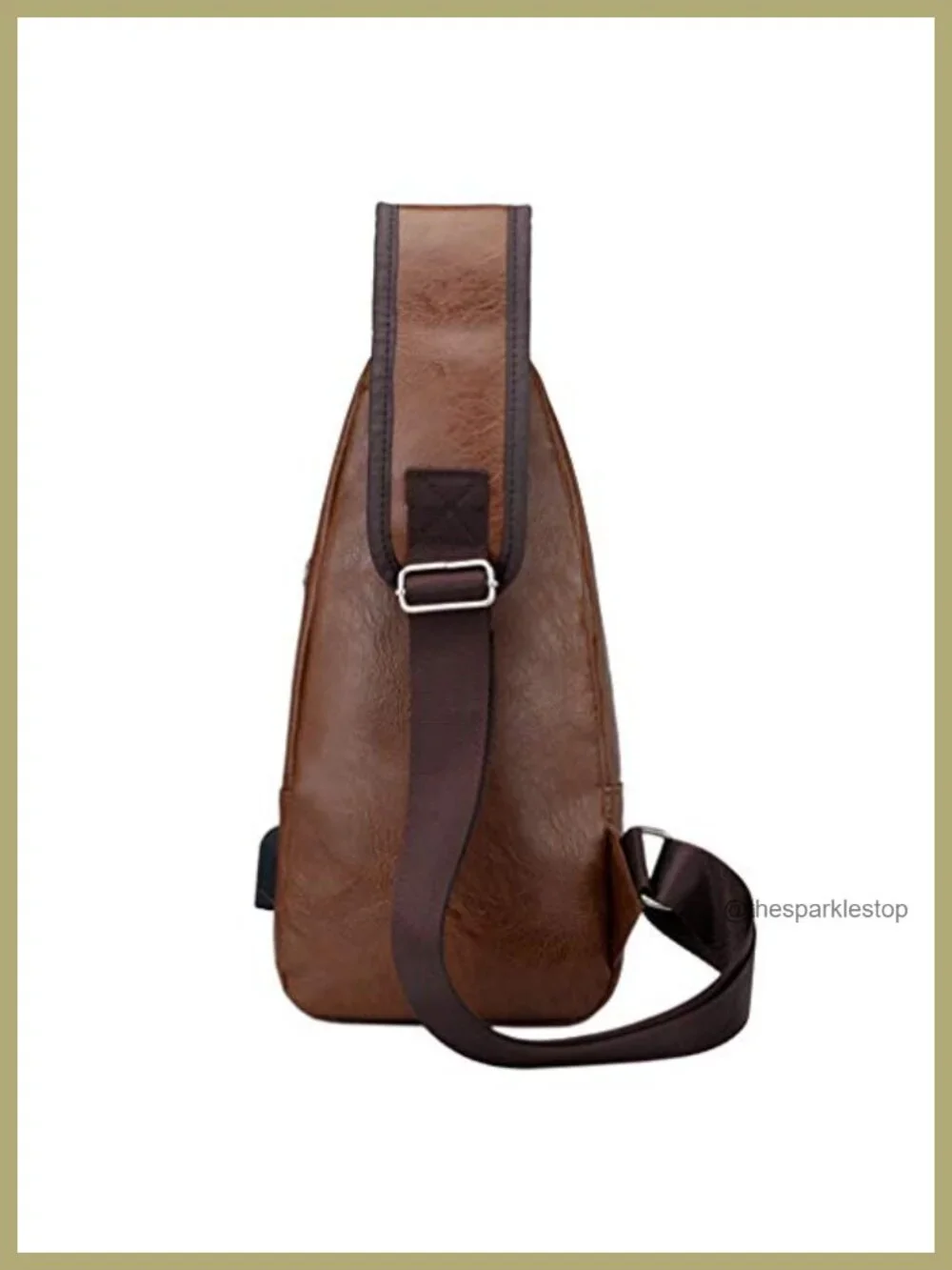 PU Leather Sling Bag Crossbody Backpack for Men Women Travel Outdoor Camping